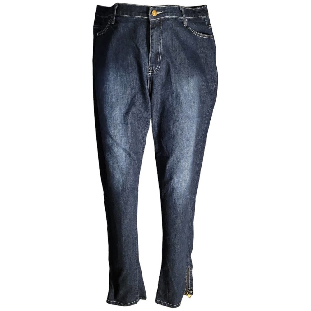 Drama Gold Jeans Company 18 High-Rise Ankle Zip Stretch Jeans Plus Size